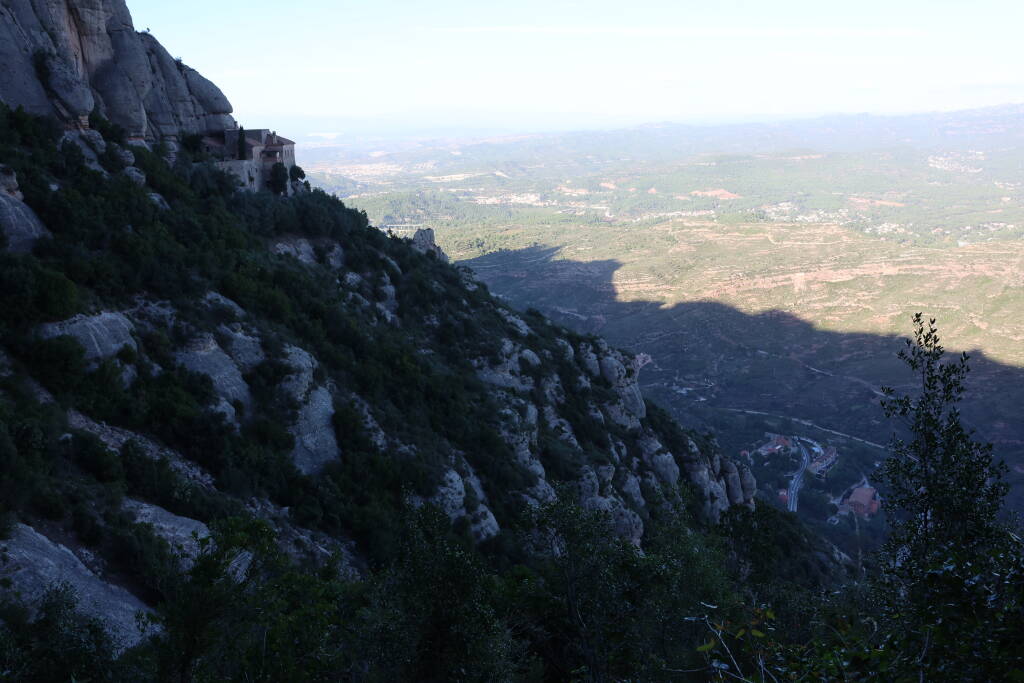 The mountain was casting long shadows into the surroundings.