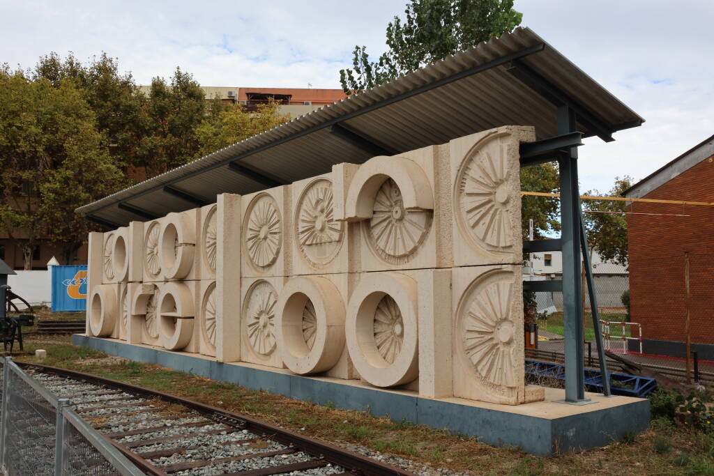 A thematic sculpture in the railway museum.