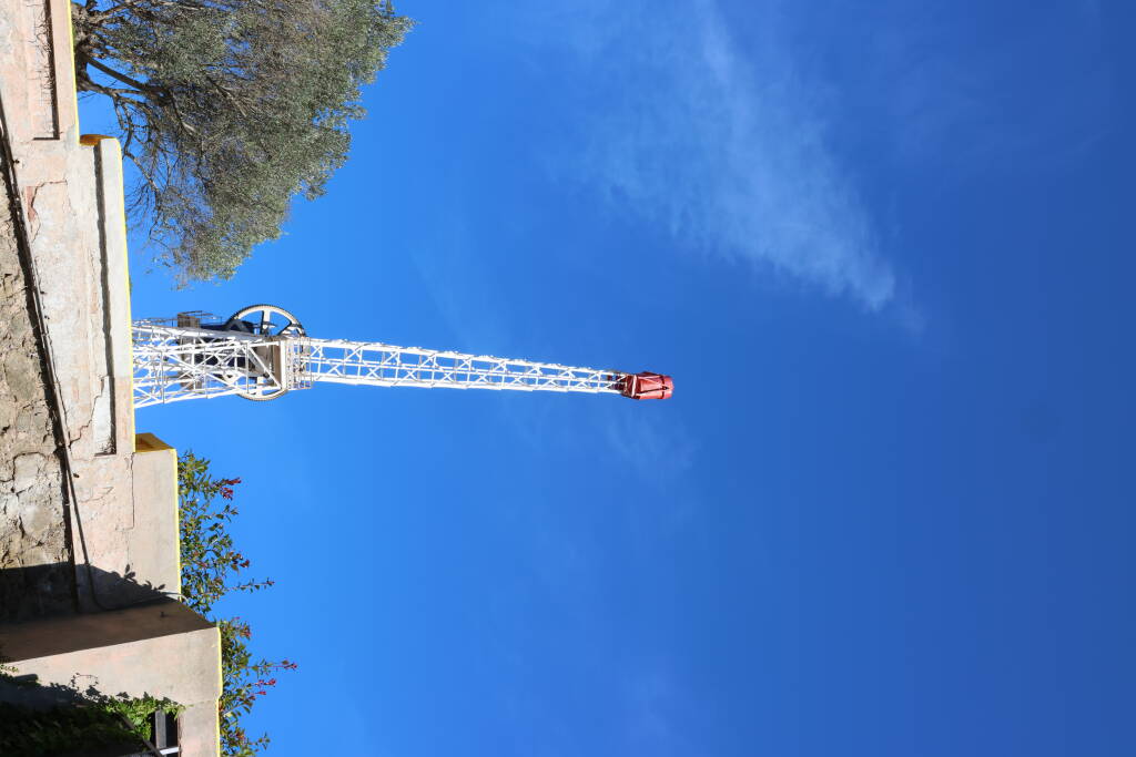 Adjacent to the church is an amusement park.