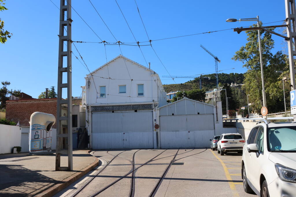 Tram shed. When going up, I spotted an open gate (and a tram!), but when returning back, the whole place was deserted.