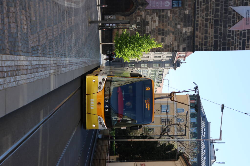 Tram Škoda 15T under Jindřišská Tower