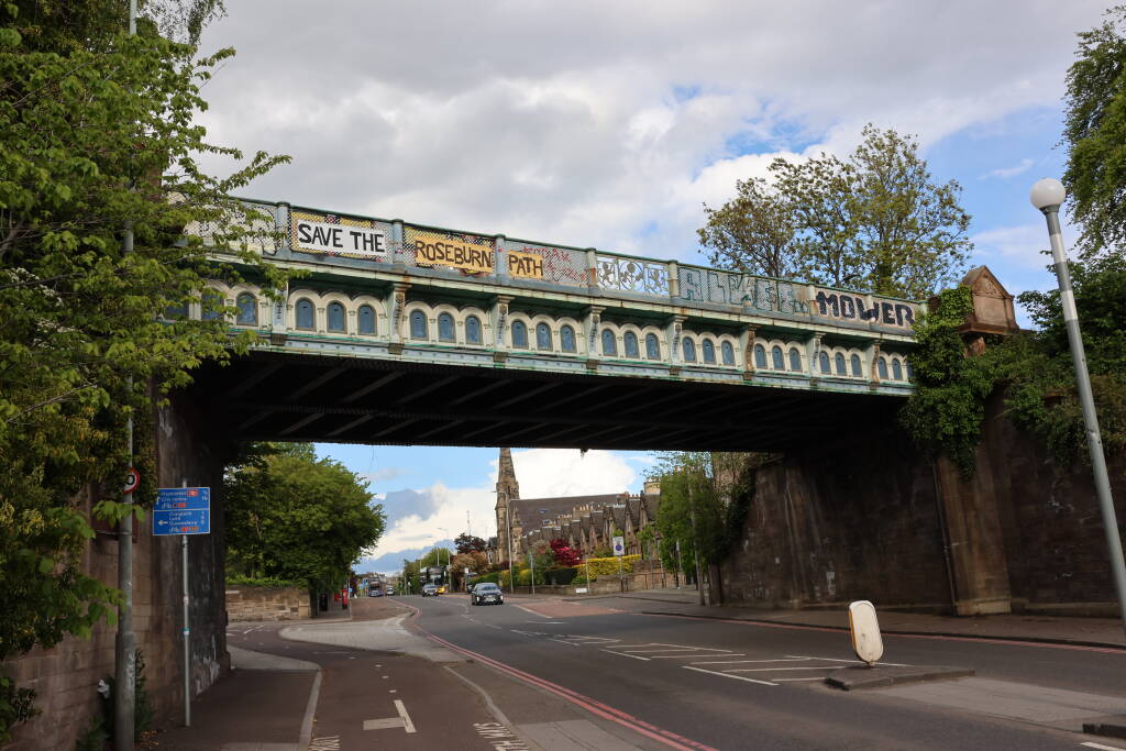 A former railway bridge, built at the end of the 19th century. Nowadays there is a foot-bike-path up there.