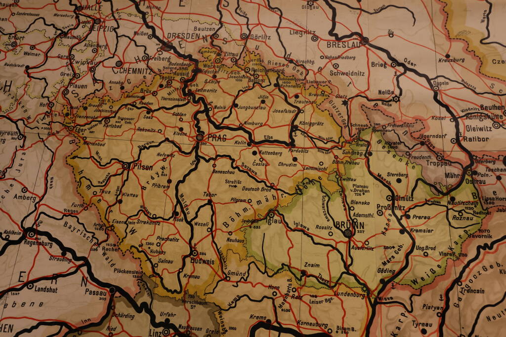 A big wall map. From which time period?