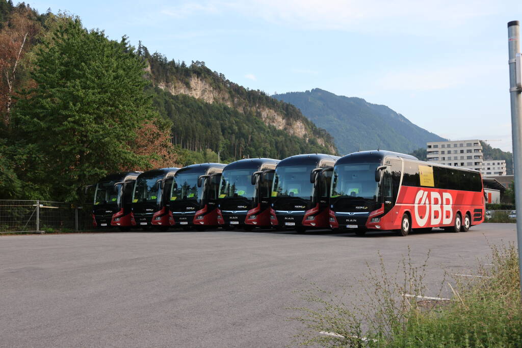 Substitute buses are ready for the next day.