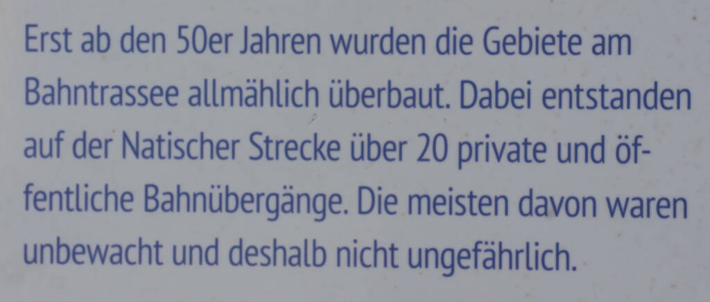 Since the 1950s, people were building around the railway, which added more than 20 crossings with no signalization, and therefore not really safe. (Literally translated, they 