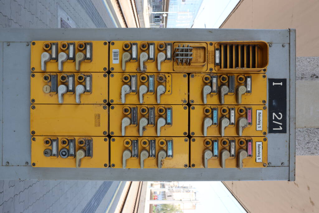 A panel for announcement control. I resisted my urge to take my key and announce something.