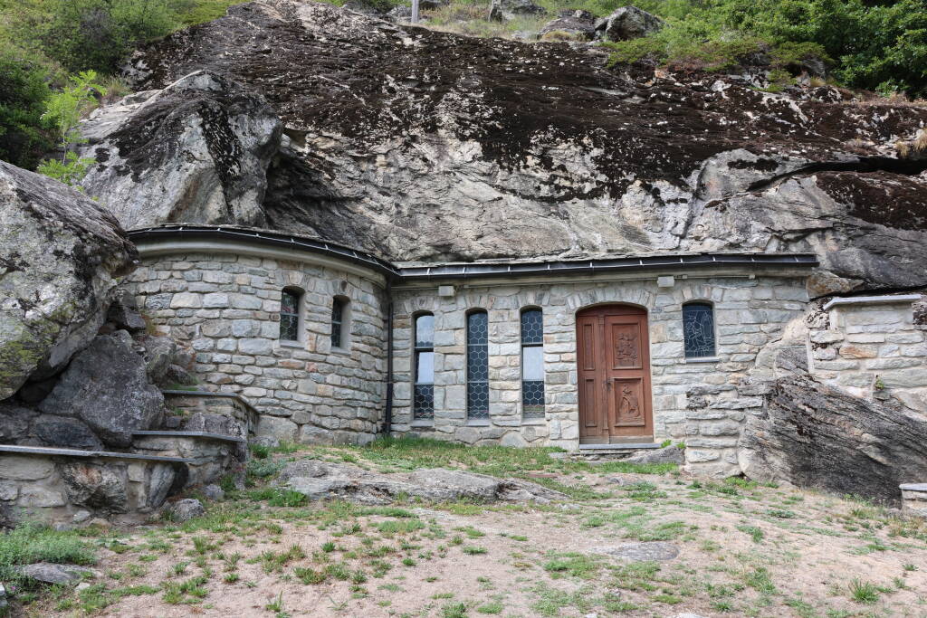 A chapel carved in the rock.