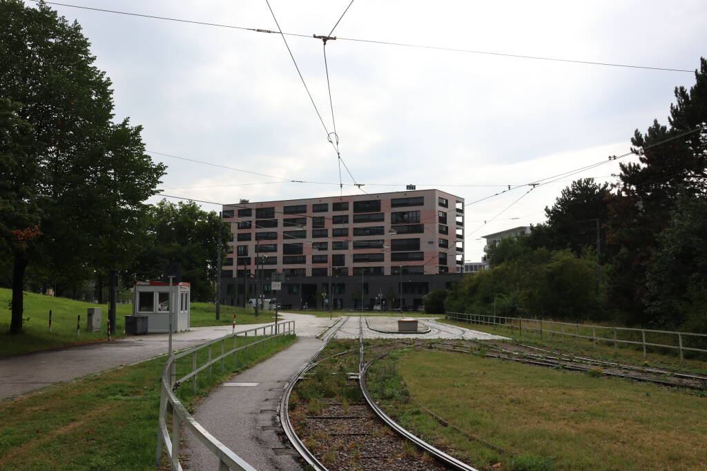 Olympic tram terminus, maintained but empty.